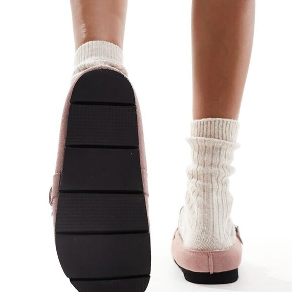 NWOT Free People Diamonte Buckle Slip on Buckle Mules in Blush Pink - Picture 4 of 12